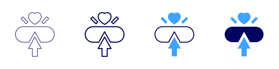 Donate icon in 4 different styles. Thin Line, Line, Bold, and Bold Line. Duotone style. Editable stroke