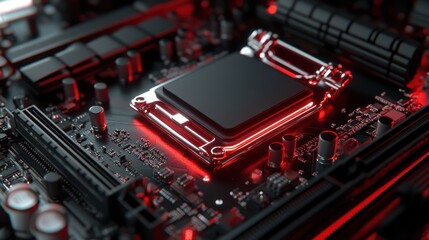 Closeup of cpu technology lab high-fidelity indoor macro perspective