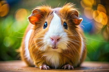 Close-up Portrait of a Guinea Pig, Domesticated Rodent, Small Mammal, Pet, Animal Photography