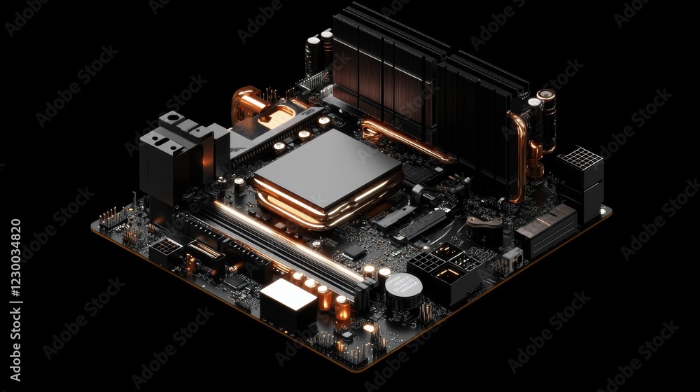Aufkleber detailed close-up of cpu high fidelity image technology annotated parts for understanding