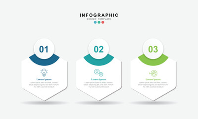 Business infographic template. 3 Step timeline journey. Process diagram, 3 options on white background