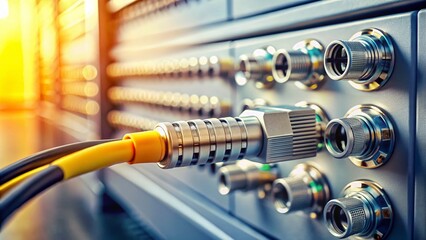 Coaxial Cable Connection: Minimalist Telecommunication Room Detail
