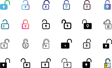Unlock icon design set
