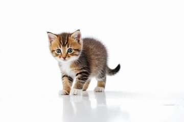 Obraz premium there is a small kitten standing on a white surface
