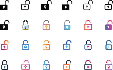 Unlock icon design set
