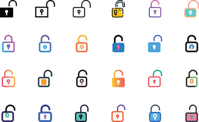 Unlock icon design set
