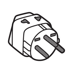 power plug image black and white facing right