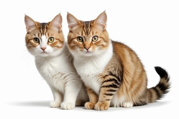 Obraz premium there are two cats sitting next to each other on a white surface