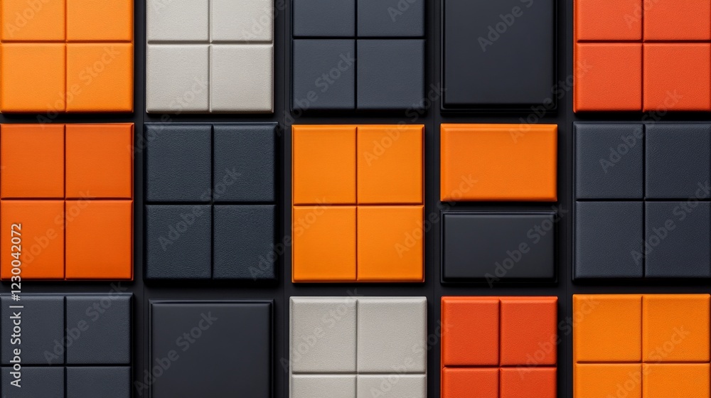 Poster abstract geometric pattern: a captivating image featuring a modern arrangement of orange, black, and