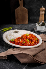 Korean traditional comfort food with spice, hot and herbal spice 
