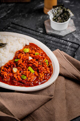 Korean traditional comfort food with spice, hot and herbal spice 