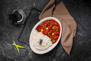 Korean traditional comfort food with spice, hot and herbal spice 