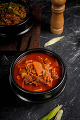 Korean traditional comfort food with spice, hot and herbal spice 
