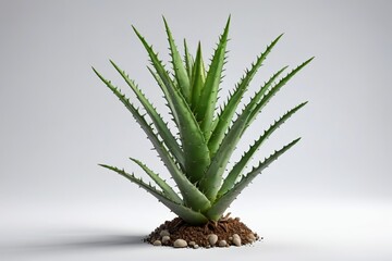 Fototapeta premium arafed plant with green leaves on a white surface