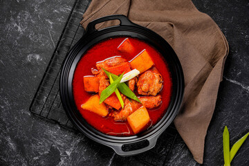 Korean traditional comfort food with spice, hot and herbal spice 