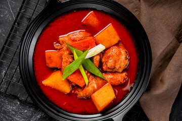 Korean traditional comfort food with spice, hot and herbal spice 