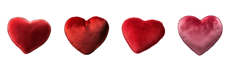 Red Velvet Heart-Shaped Pillow  Set 