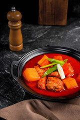 Korean traditional comfort food with spice, hot and herbal spice 