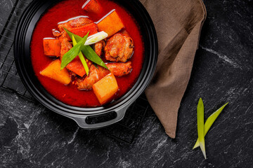 Korean traditional comfort food with spice, hot and herbal spice 