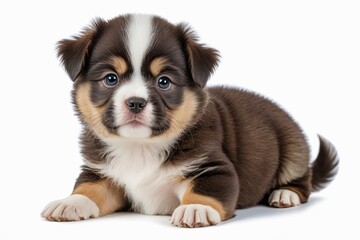 Fototapeta premium there is a puppy that is laying down on the ground