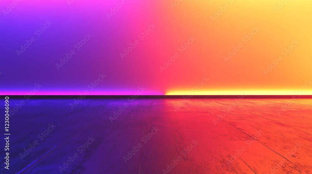 Poster An enchanting display of glowing neon gradients fills the space with vibrant orange transitioning to deep violet, creating a mesmerizing atmosphere ideal for creative inspiration and relaxation
