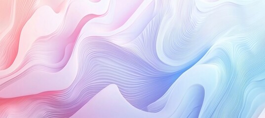Fototapeta premium Abstract background with white lines and light blue color, banner design for business presentation or technology concept. Vector illustration of wavy lines on a pastel gradient. Space for text, stock 