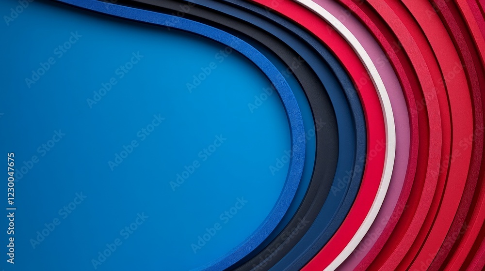 Poster abstract colorful curves: a captivating abstract design featuring a vibrant blue background accented