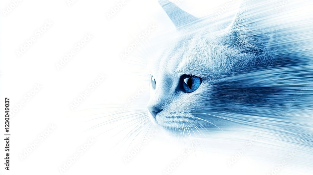 Poster abstract blue and white background with a speed effect, vector illustration design for a web banner 