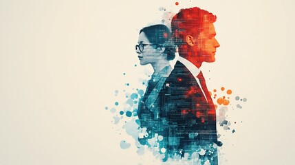 Career Evolution, vibrant montage of individuals morphing into diverse professions, infused with digital coding motifs, symbolizing innovation and transformation