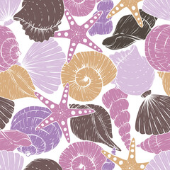Adorable and fun ocean life seamless pattern