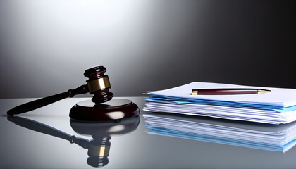 Legal Justice Concept with Gavel and Documents