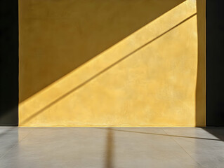 Sunlight on yellow wall, modern interior design