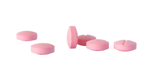 pink medical pills tablets isolated element