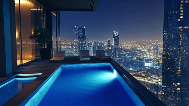 modern architect open mirror pool balcony  