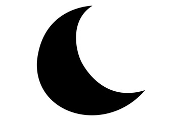 Moon crescent icon. Moon icon. Moon silhouette vector illustration
