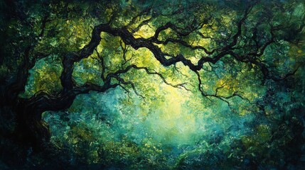 The green light and shadow of ancient forests