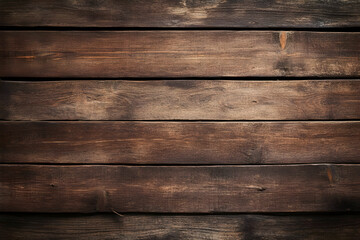 Fototapeta premium Dark brown wood planks background texture (1)