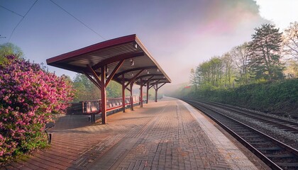 Morning fog blankets the landscape softly.  