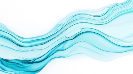Dreamy Aqua Flow, fluid abstract watercolor in soft blue tones, evokes serenity and harmony, ideal for summer-themed decor and stationery, enhancing any space with tranquility.