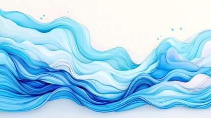 Whimsical Ocean Dreams, vibrant swirling patterns of deep ocean blues and tropical hues, hand-painted watercolor design perfect for summer-themed decor and stationery