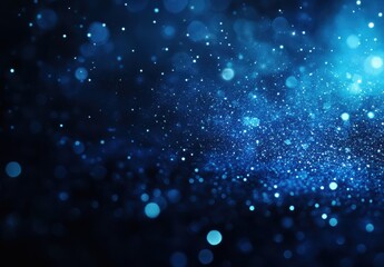 Fototapeta premium Ethereal Blue Bokeh Abstract Background with Sparkling Particles in a Dreamlike Scene Ideal for Creative Design and Artistic Projects
