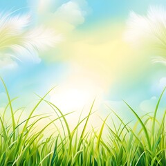 Fototapeta premium abstract spring background or summer background with fresh grass.