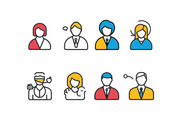 People & Social Icons Set | Thin Line Editable Vector Icons for Mobile Apps