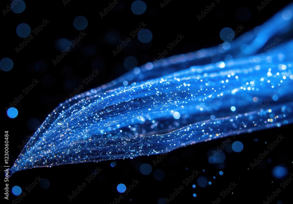 Poster mesmerizing blue water splash with sparkling droplets against a dark background creating an ethereal
