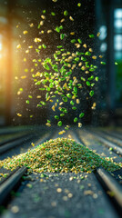 Falling ingredients create vibrant display of colors and textures