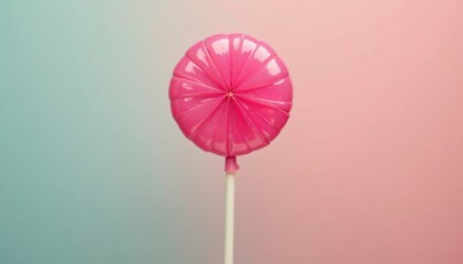 Single stick of pink lollipop, solo, candy, pink lollipop