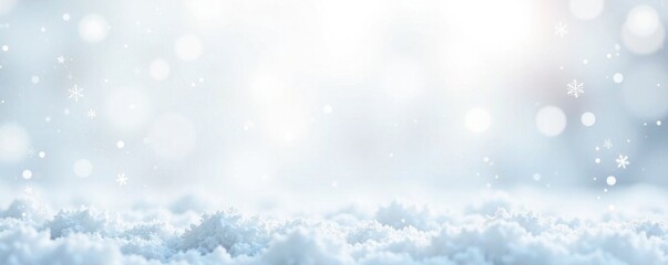 Snowflakes gently falling on a white background, serene, snowflake