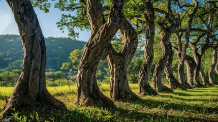 Fototapeta premium Silk Floss Trees (Ceiba speciosa), Selva Lacandona, State of Chiapas, Mexico
