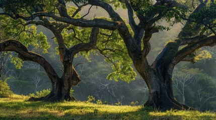 Silk Floss Trees (Ceiba speciosa), Selva Lacandona, State of Chiapas, Mexico
