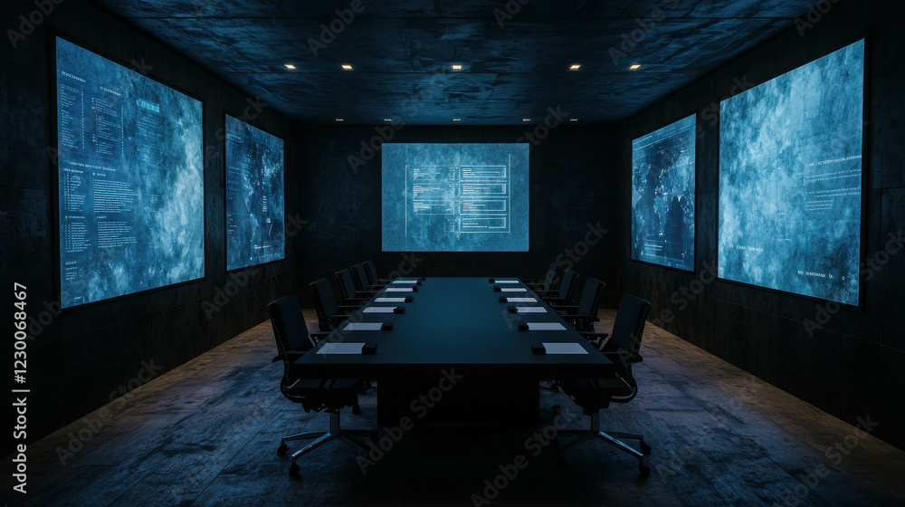 Aufkleber modern conference room with multiple projectors and spacious layout for collaborative work